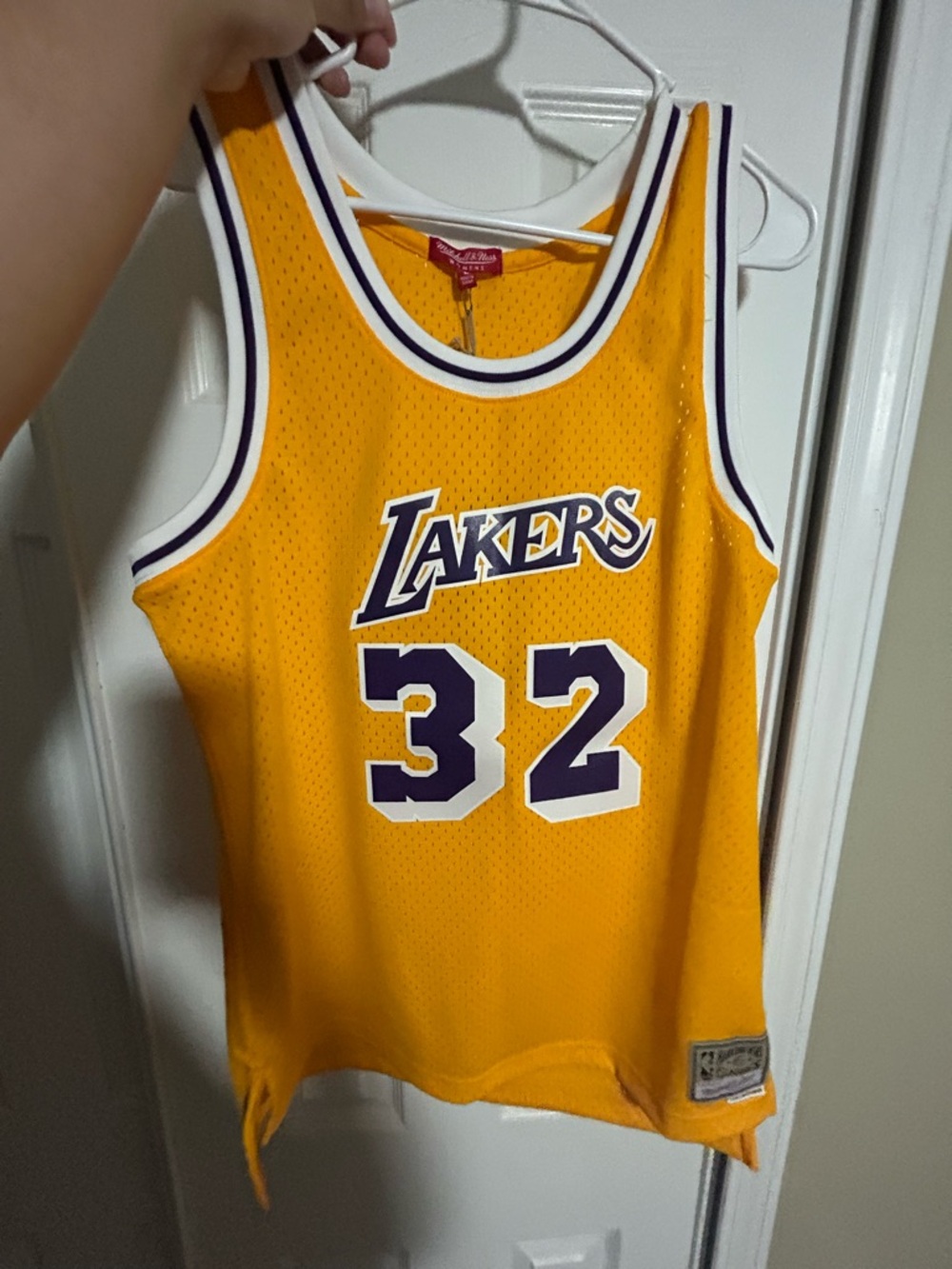 Mitchell & Ness Lakers Gold/Purple #32 Mesh Jersey